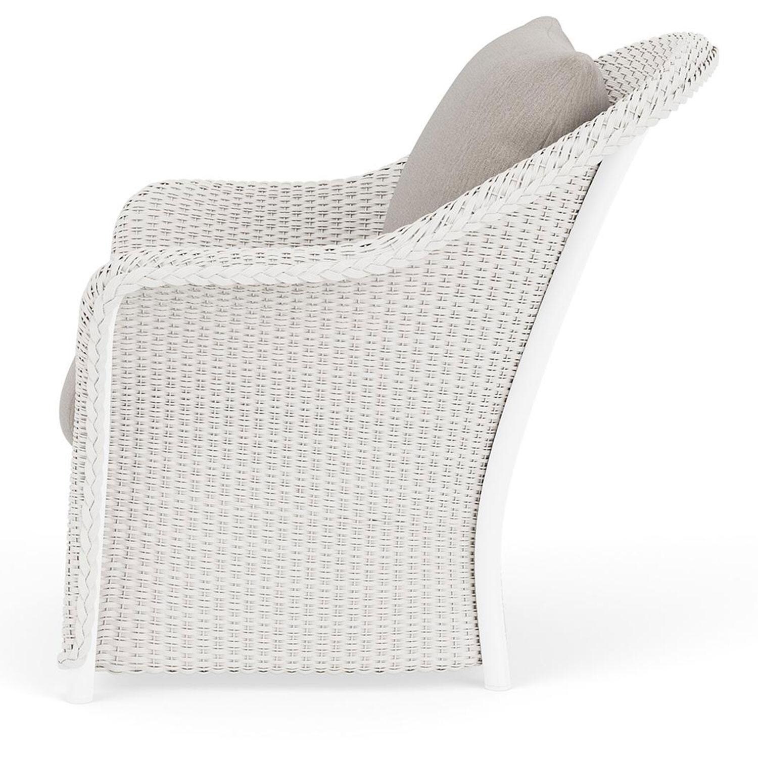 Lloyd Flanders Weekend Retreat Lounge Chair in White Finish W/ Remy Cloud Fabric - Side thumbnail