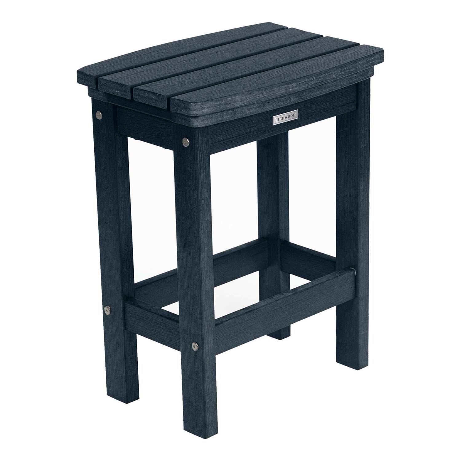 Hart Lane Polyresin Bar Stool Counter Height in Federal Blue By Lakeview Outdoor Designs - Angled Right - White Background thumbnail