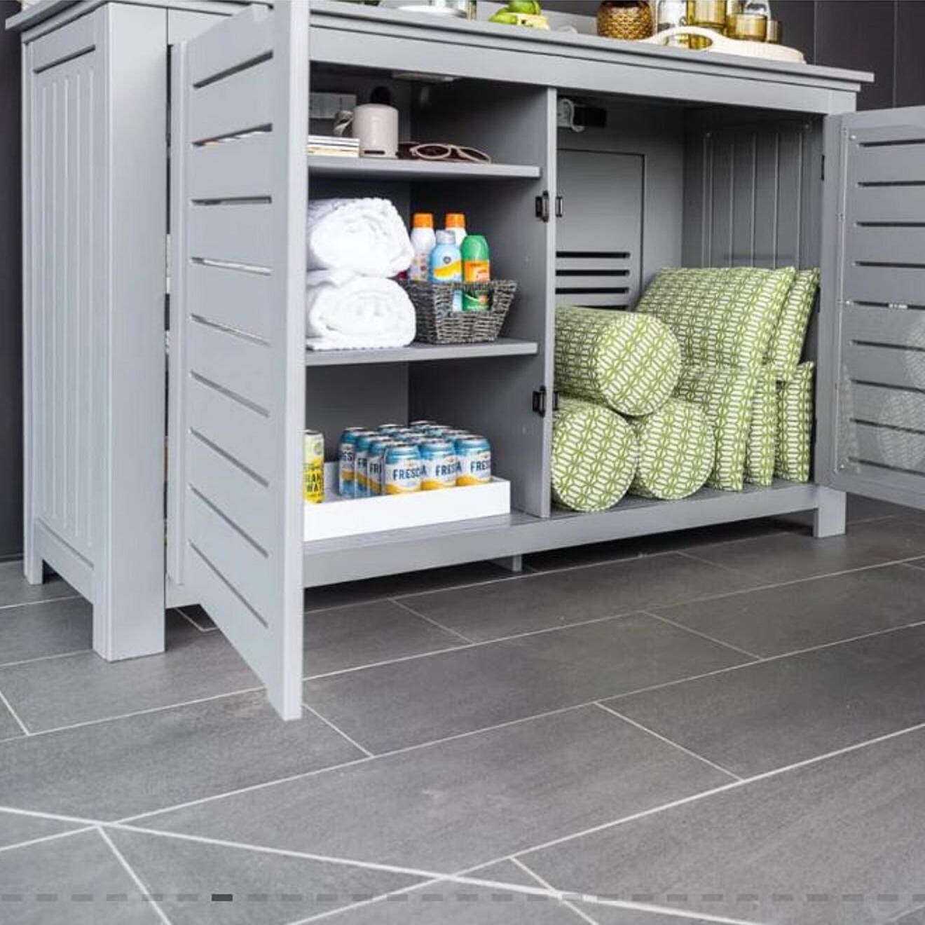 Ledge Lounger Mainstay Rectangle Bar Credenza - Cloud - Inside View (Shown in Gray) - Left - Lifestyle thumbnail