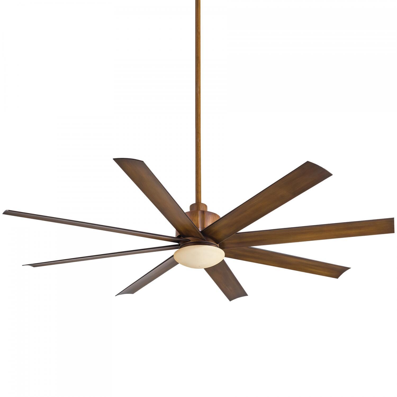 Minka-Aire Slipstream 65-Inch 8-Blade LED Ceiling Fan in Distressed Koa Finish W/ Distressed Koa Blades & Tinted Opal Glass - F888L-DK