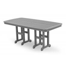 Nautical Slate Gray Recycled Plastic Wood 72 X 37 Inch Rectangular Patio Dining Table By POLYWOOD