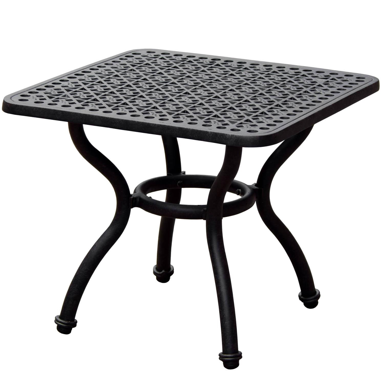 Elysian 21Inch Square Cast Aluminum Patio End Table By Lakeview