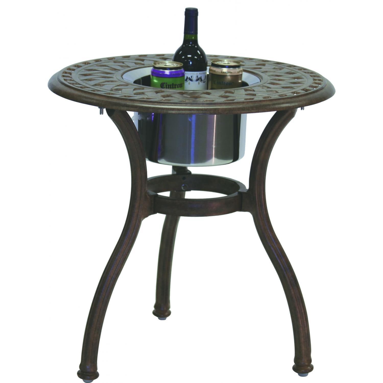 Darlee Series 60 Patio End Table With Ice Bucket Insert - Open - White Background thumbnail