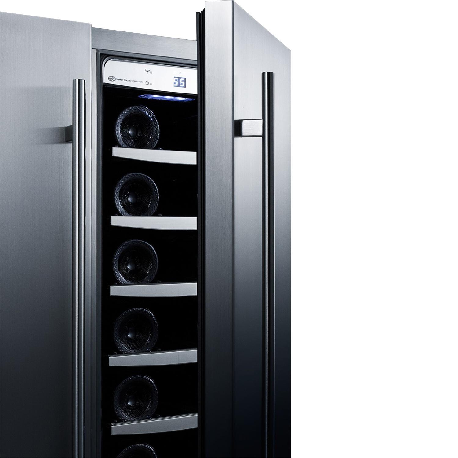 Summit Classic 24-Inch 21 Bottle Dual Zone Wine Cellar / Cooler - Stainless Steel - Details thumbnail