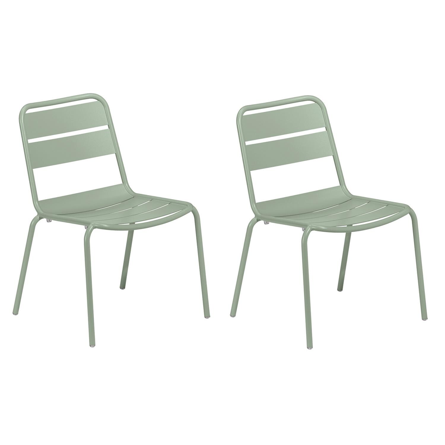 Oxford Garden Kapri 2 Pc Aluminum Dining Side Chair in Sage thumbnail