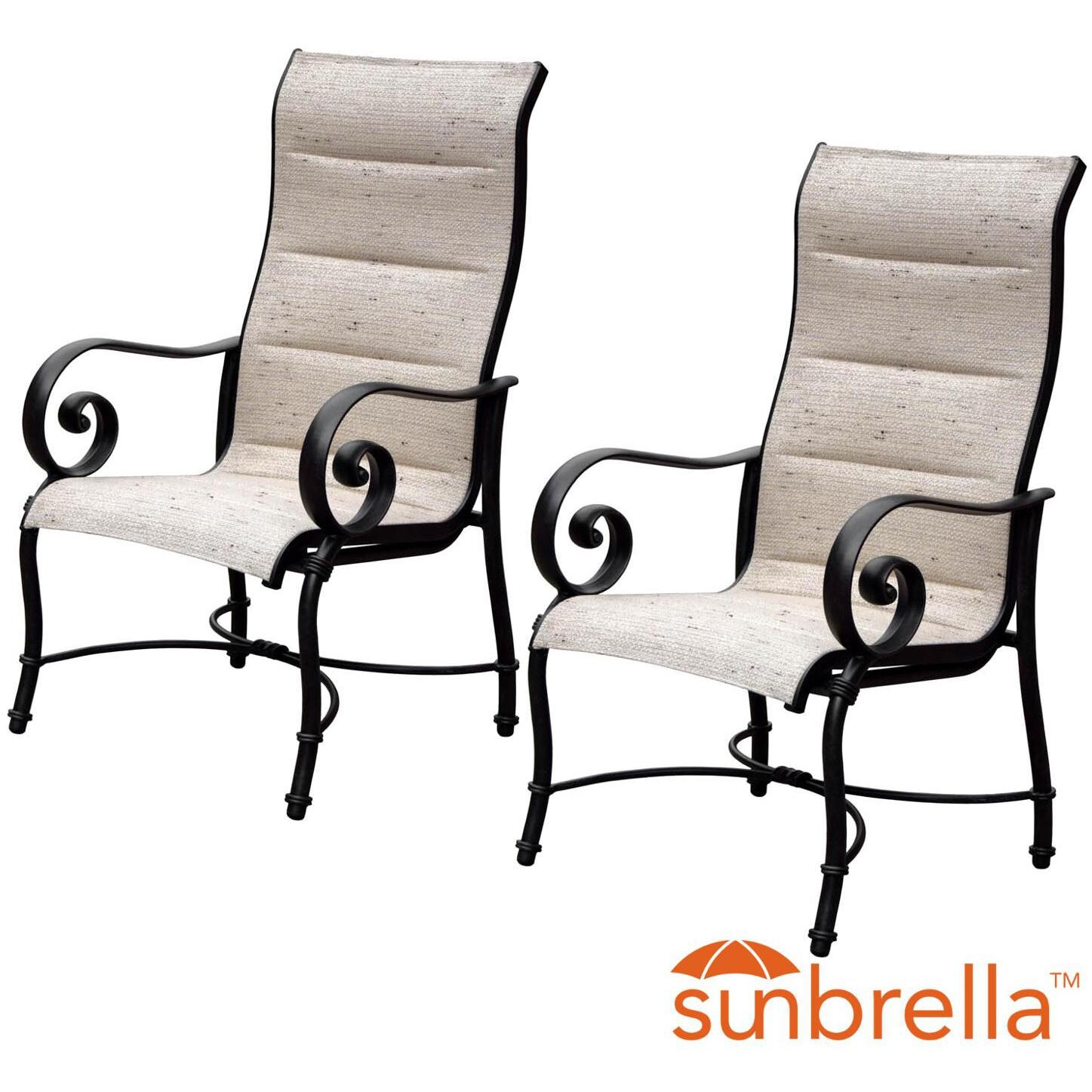 Elysian 2 Piece Padded Sunbrella Sling Aluminum Patio Dining Chair By Lakeview Outdoor Designs