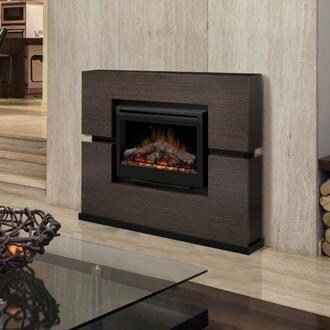 Dimplex - GDS33-1310RG - Linwood 65-inch Electric Fireplace & Mantel - Inner-Glow Logs - Rift Grey