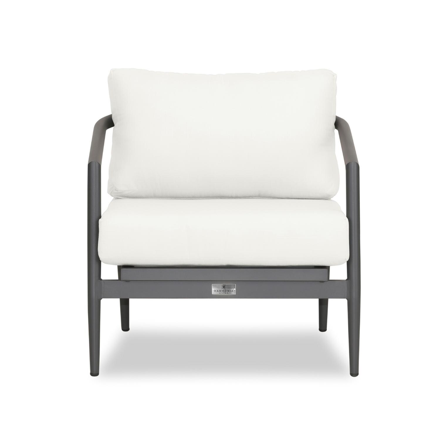 Midnight Cove Aluminum Club Chair in Slate/Canvas Natural by Lakeview Outdoor Designs