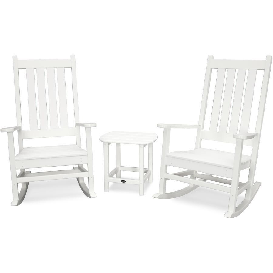 Vineyard 3 Pc Recycled Plastic Seating Set in White by POLYWOOD