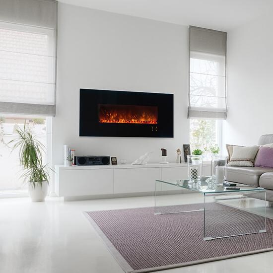 Modern Flames Ambiance CLX2 60-Inch Built-In Electric Fireplace With Black Glass Front - AL60CLX2-G
