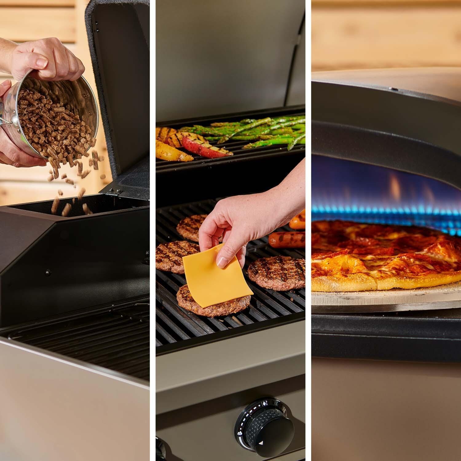 TYTUS TDT-BUN-008 Modular Grilling Collection 32 Inch Propane Gas Grill, Pellet Smoker, and Propane Pizza Oven w/ Cart - Lifestyle thumbnail