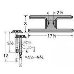 Cast Iron H Twin, Centered, 2.25 Inch Offset Burner 20902-72401