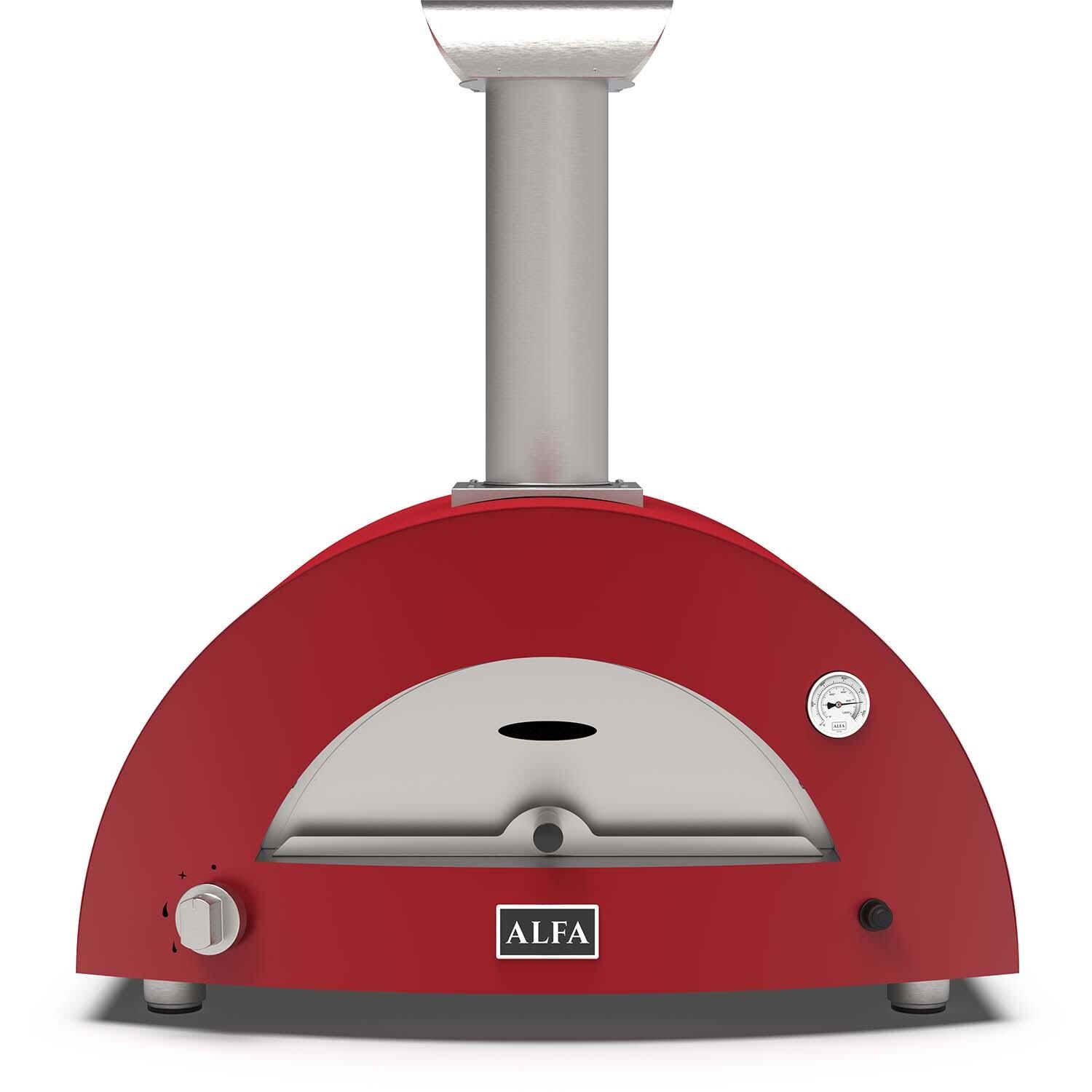 Alfa FXMD-2P-LROA Moderno 2 Pizze Wood - Fired Pizza Oven - Antique Red - White Background thumbnail