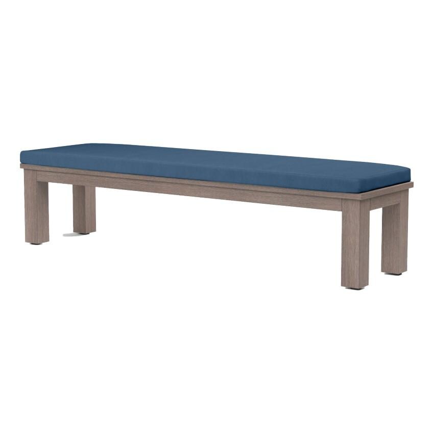 Laguna 72 Inch Aluminum Bench in Driftwood/Spectrum Indigo by Sunset West