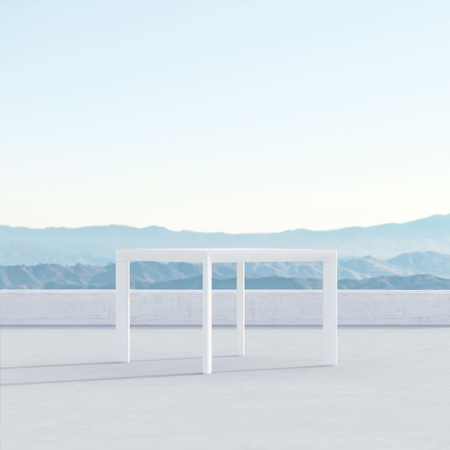 Porto 43 Inch White Aluminum Dining Table By Azzurro Living