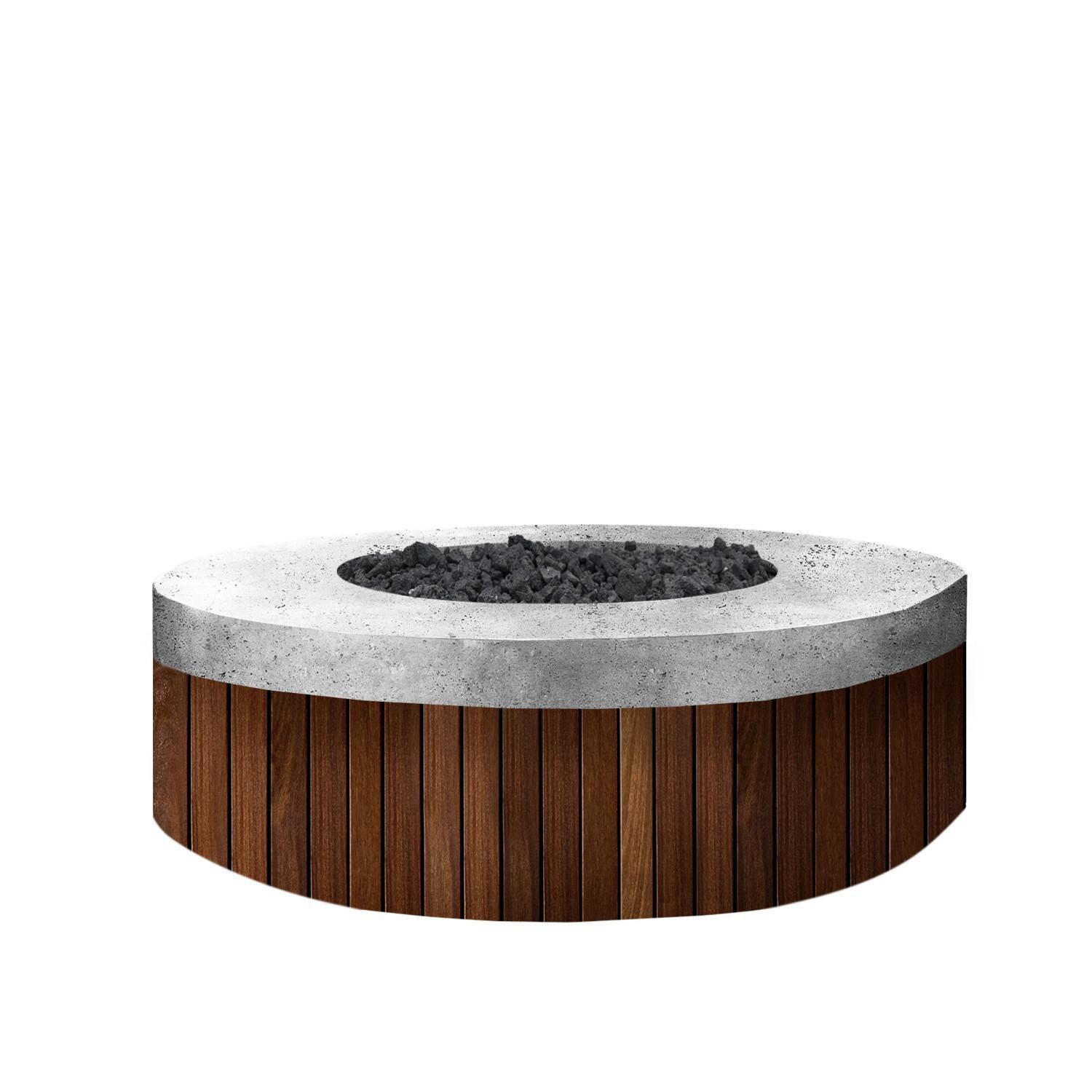 Hampton 48-in Round GFRC Propane Fire Pit in Pewter by Prism Hardscapes