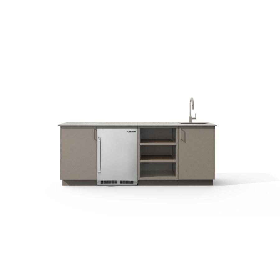 Urban Bonfire Celeste Outdoor Kitchen w/ Twin Eagles 24-Inch 5.1 Cu. Ft. Refrigerator, Keon Dekton Countertop & Clay Finish - B-Celeste-Keon-Clay