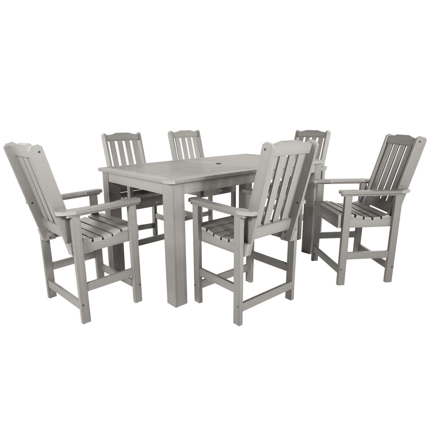 Hart Lane 7 Pc Rectangular Counter Height Dining Set in Harbor Gray By Lakeview Outdoor Designs - White Background thumbnail