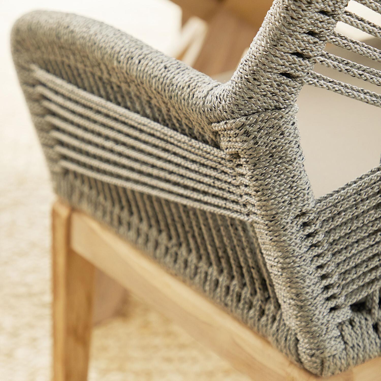 Lakeview Peninsula Way 2 Pc Woven Rope Dining Arm Chair in Platinum - Arm Detail thumbnail