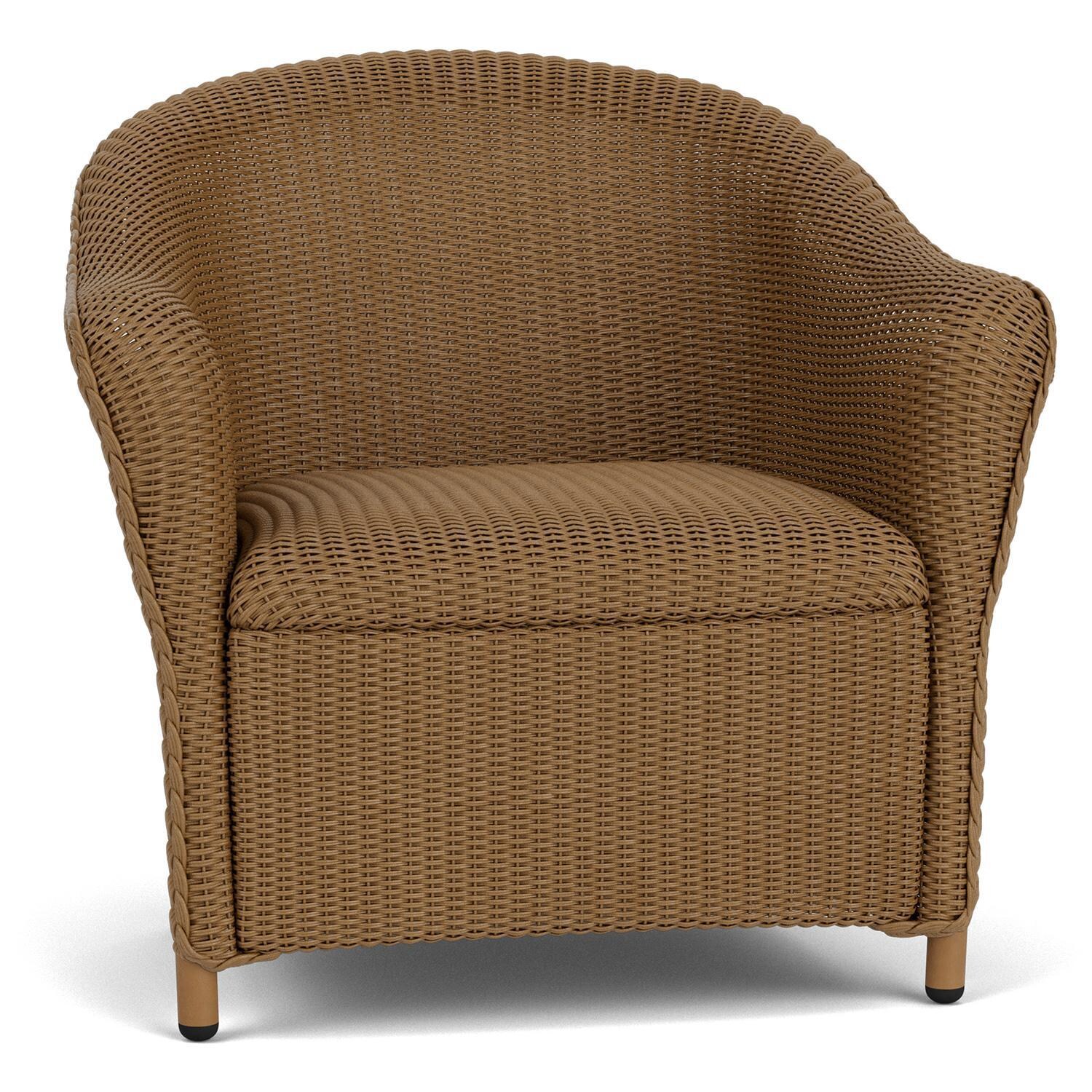 Lloyd Flanders Reflections 4-Piece Seating Set W/ Ottoman & End Table in Hickory Finish - Lounge Chair Angled thumbnail