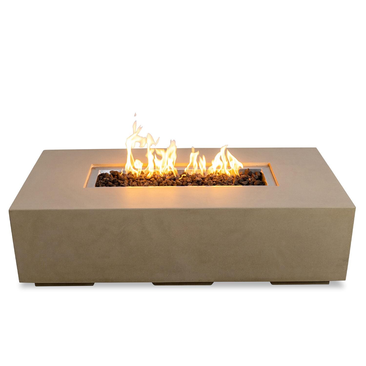 Glenwood 55-in Rectangular Concrete Natural Gas Fire Pit in Sand by Lakeview Outdoor Designs - White Background thumbnail
