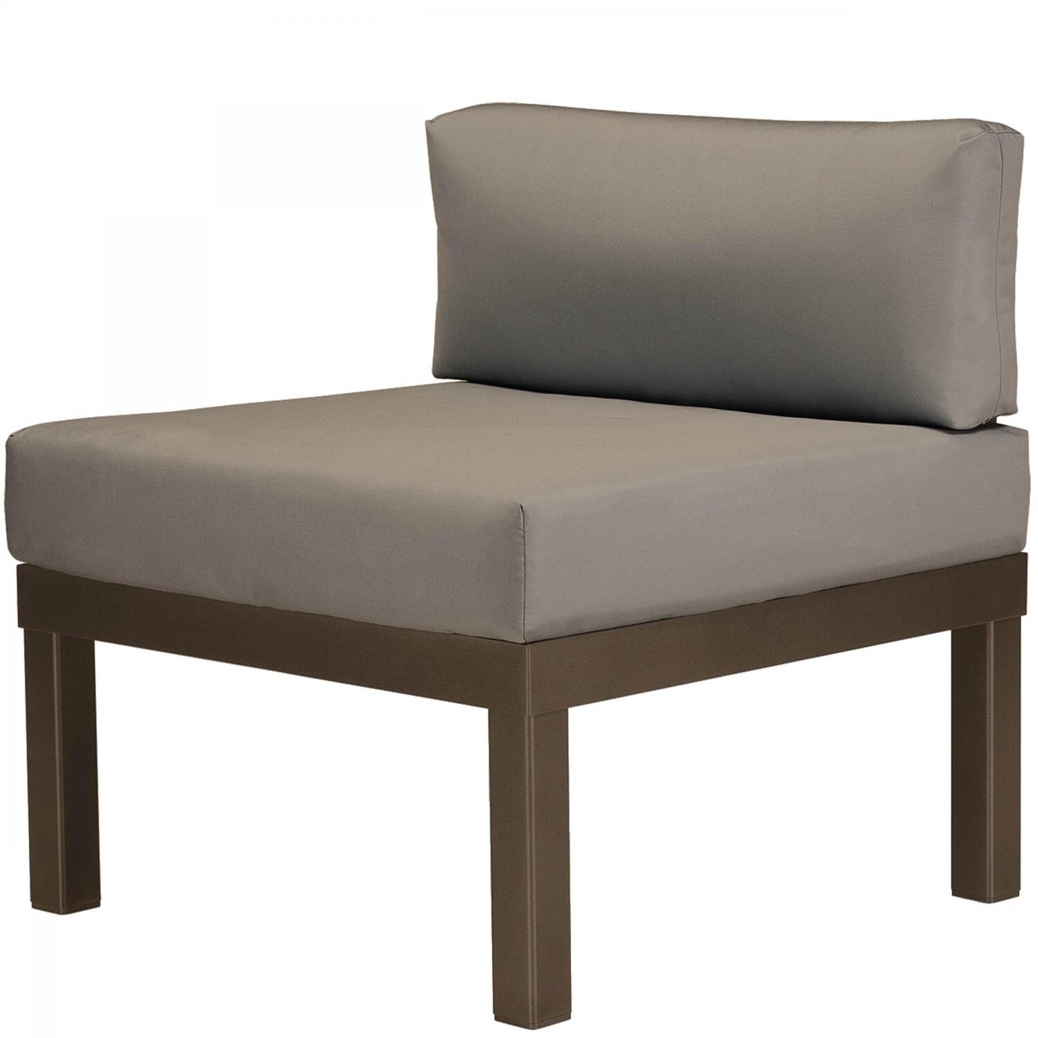 Ashbee Aluminum Armless Patio Sectional Chair By Telescope Casual - Textured Kona/Mushroom