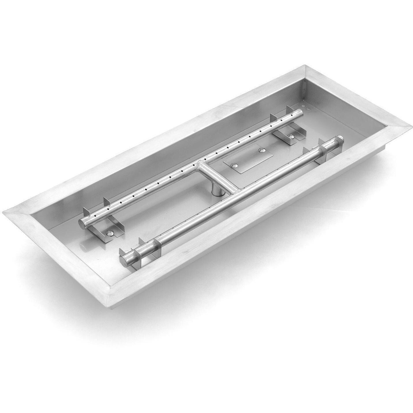 BBQGuys Signature 24-Inch Rectangular Drop-In Pan With 19-Inch Propane H-Burner (Ships As Natural Gas)