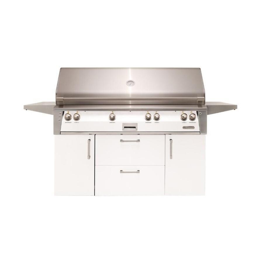 Alfresco ALXE 56-Inch Freestanding Propane All Grill With Sear Zone And Rotisserie in Signal White Matte - ALXE-56BFGC-LP-SM9003