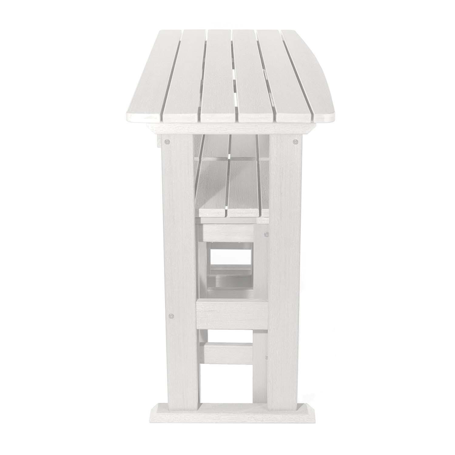 Hart Lane 3 Pc Recycled Plastic Counter Height Dining Set in White By Lakeview - Side View - White Background thumbnail