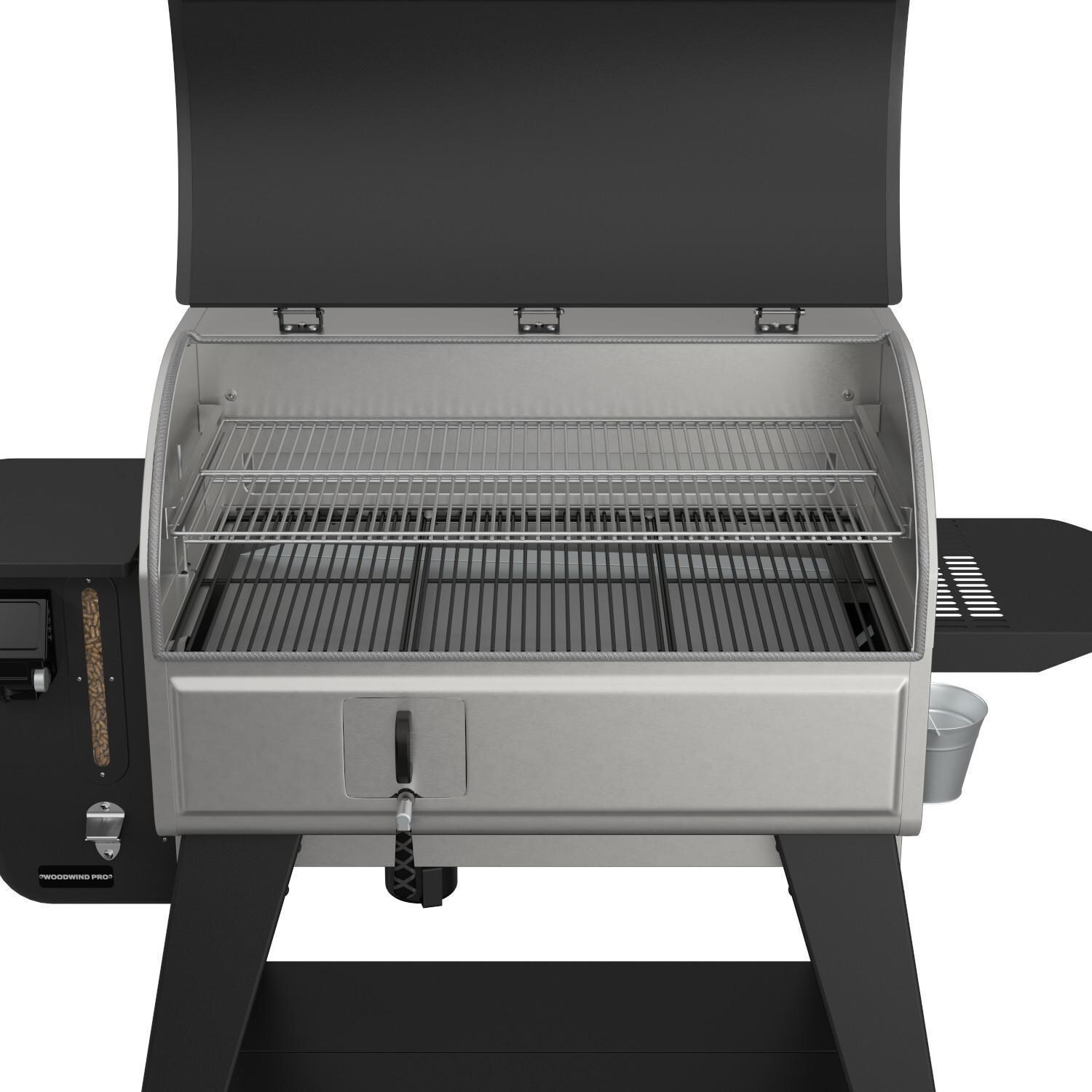 Camp Chef PG36WWSB Woodwind Pro WiFi 36-Inch Pellet Grill - Lid Open - Detail thumbnail