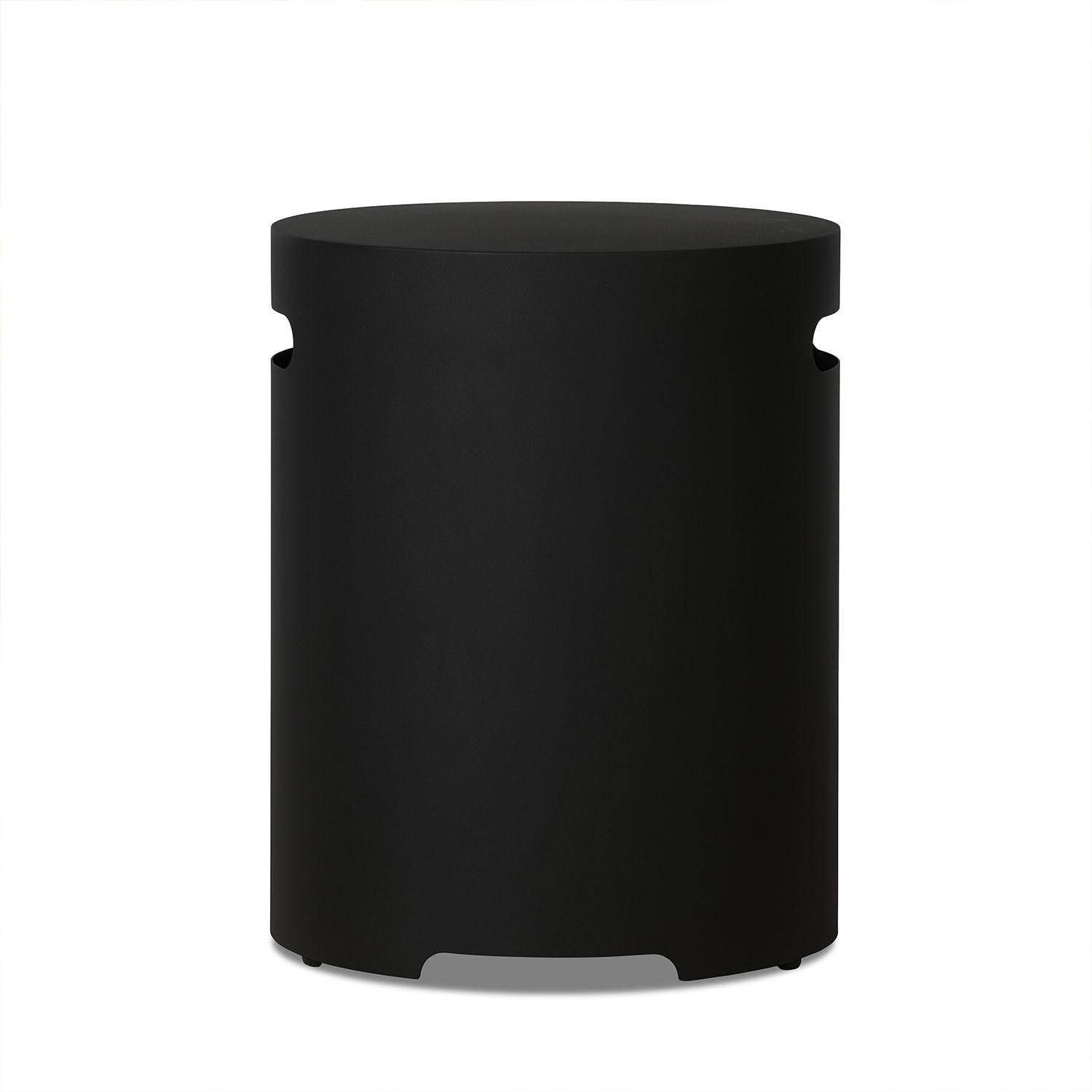 20-in Round Metal Propane Tank Cover in Black by Lakeview Outdoor Designs - White Background thumbnail