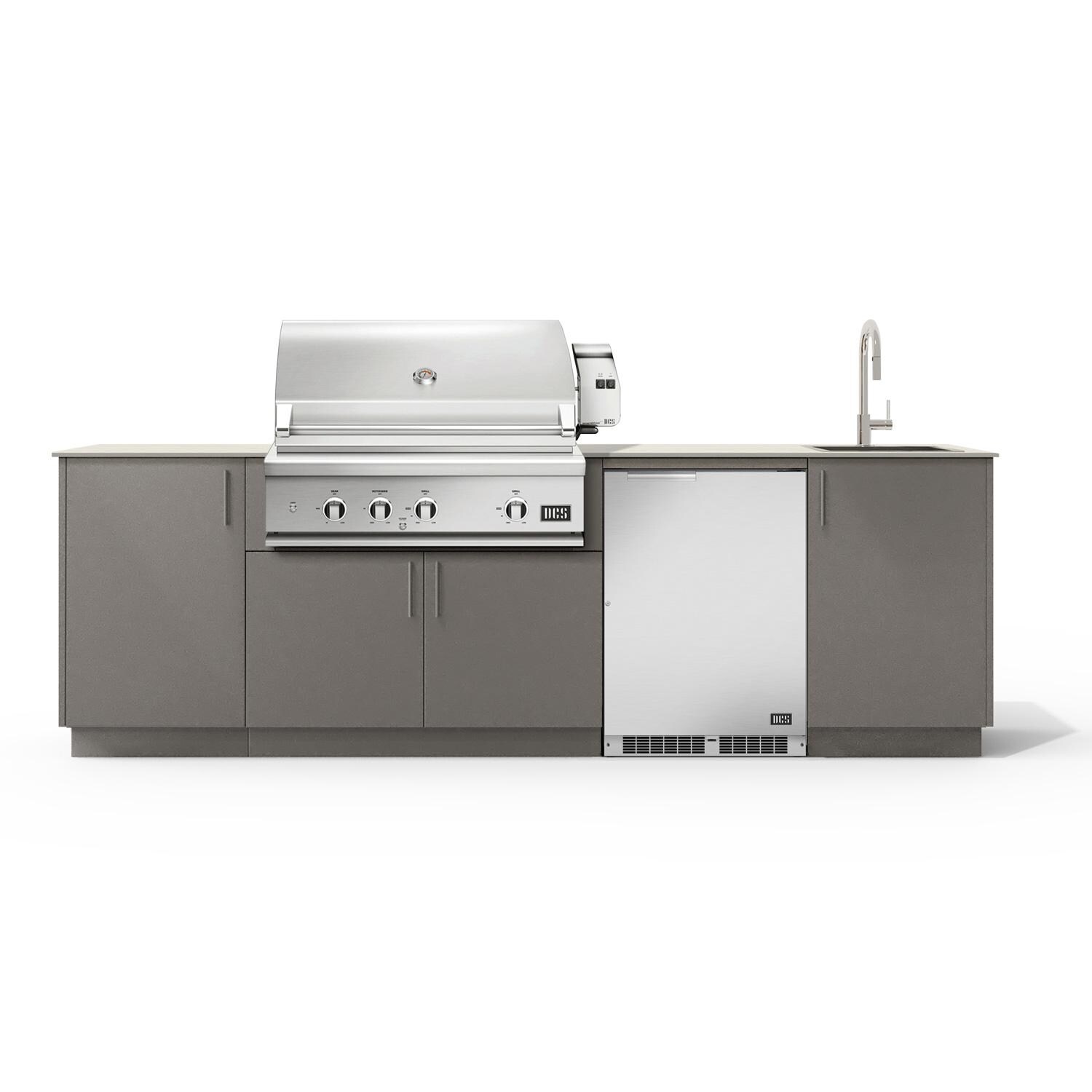 Urban Bonfire B-Cove-36-DCS-Danae-Clay Cove 36 Outdoor Kitchen w/ DCS Propane Grill, Sink, Refrigerator, Danae Countertop & Clay Finish thumbnail