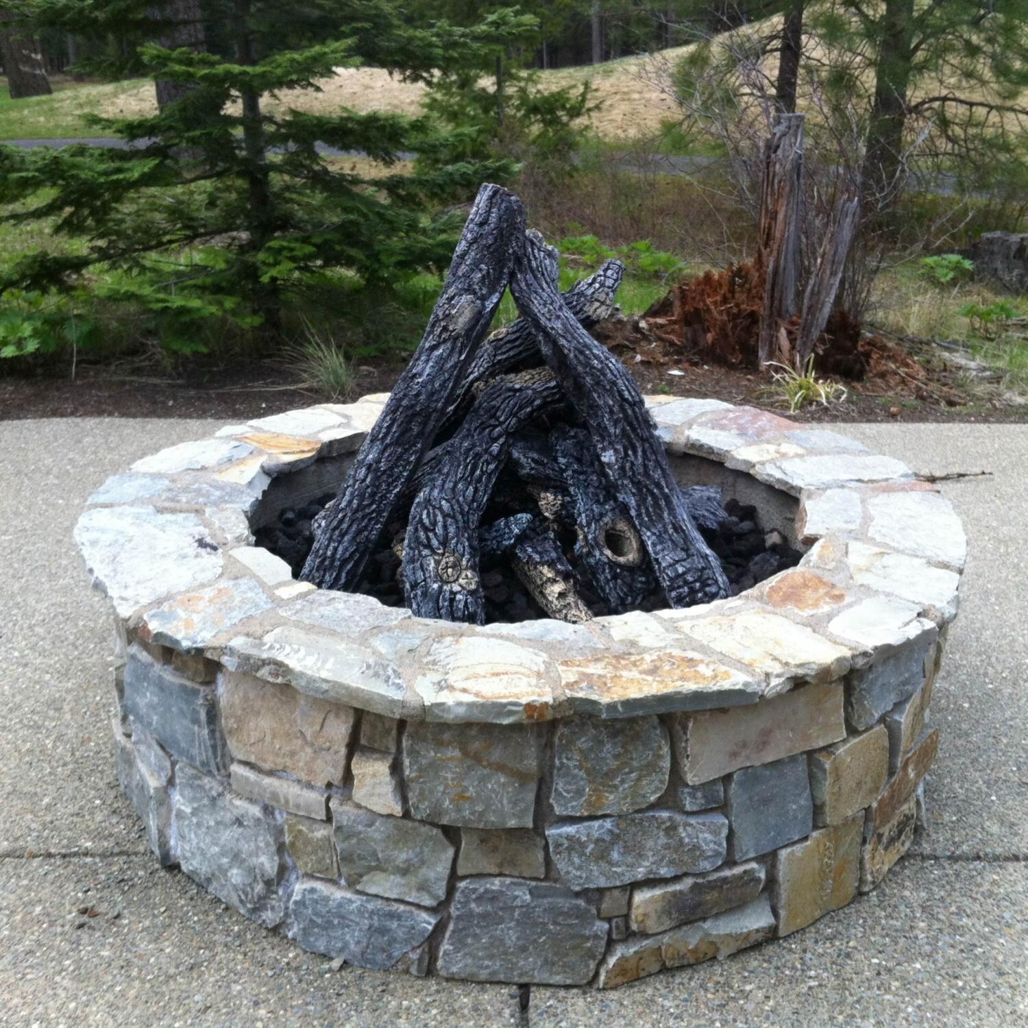 Firegear Sedona Fire Pit Log Set Installed in Fire Pit thumbnail