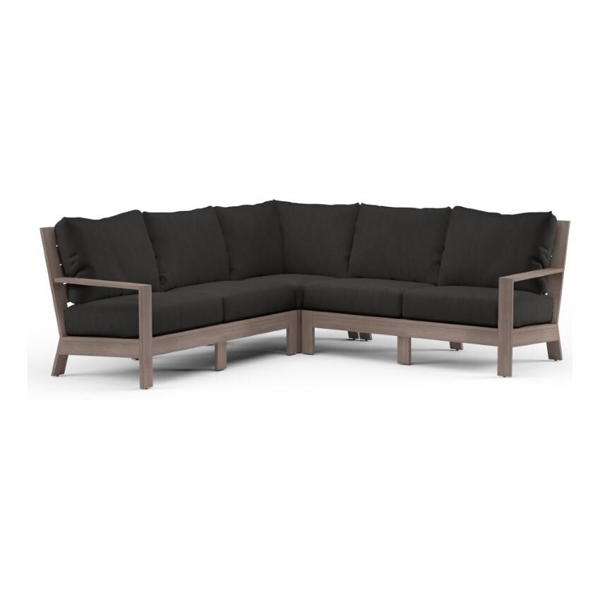 Laguna 5 Person Aluminum Sectional w/ No Welt in Driftwood/Spectrum Carbon by Sunset West - White Background thumbnail