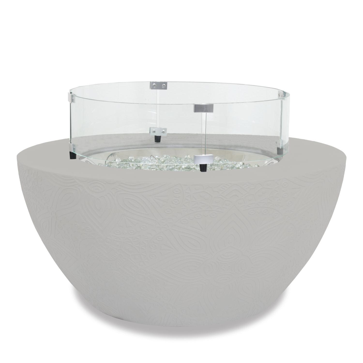 Sunset West - 6003-FT36BWL-G23R - Bali 36-Inch Round GFRC Propane Gas Fire Bowl W/ Glass Surround thumbnail