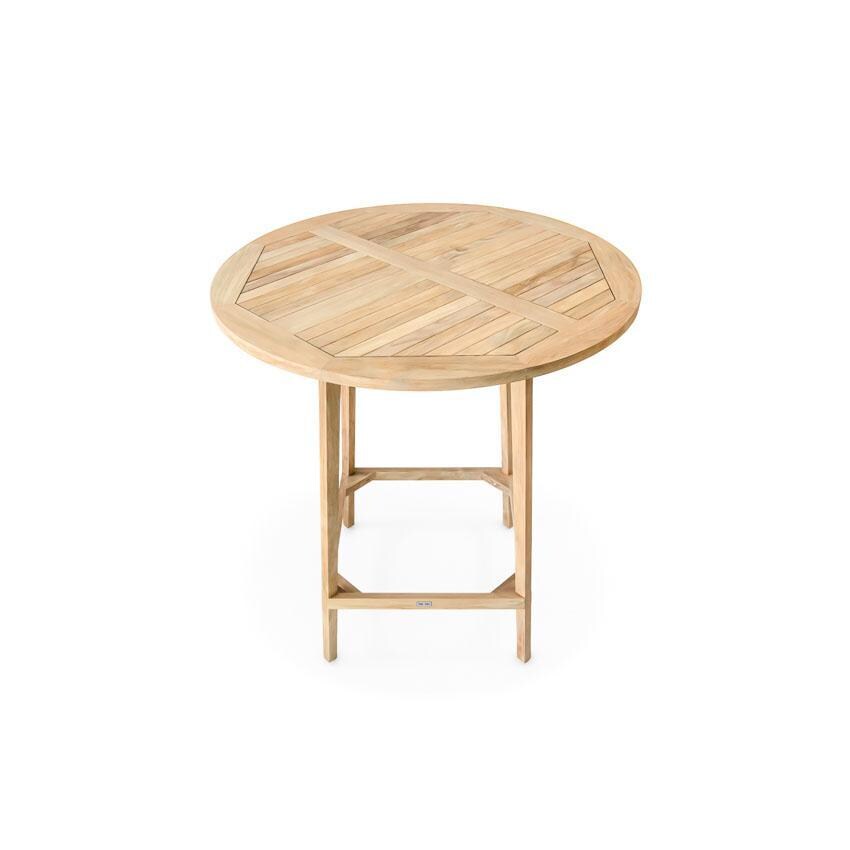 Teak + Table Charleston Round Bar Table - Table Top - White Background thumbnail