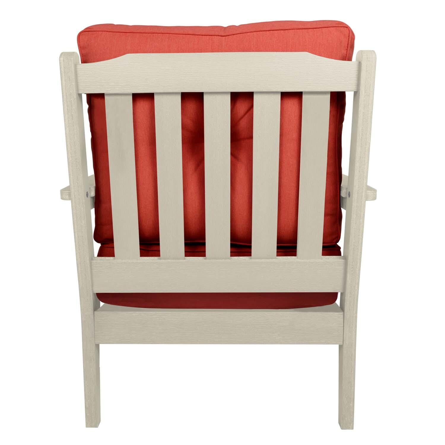 Blushing Bay 5 Pc Recycled Plastic Seating Set in Canvas Persimmon/Whitewash by Lakeview Outdoor Designs - Chair Back View - White Background thumbnail