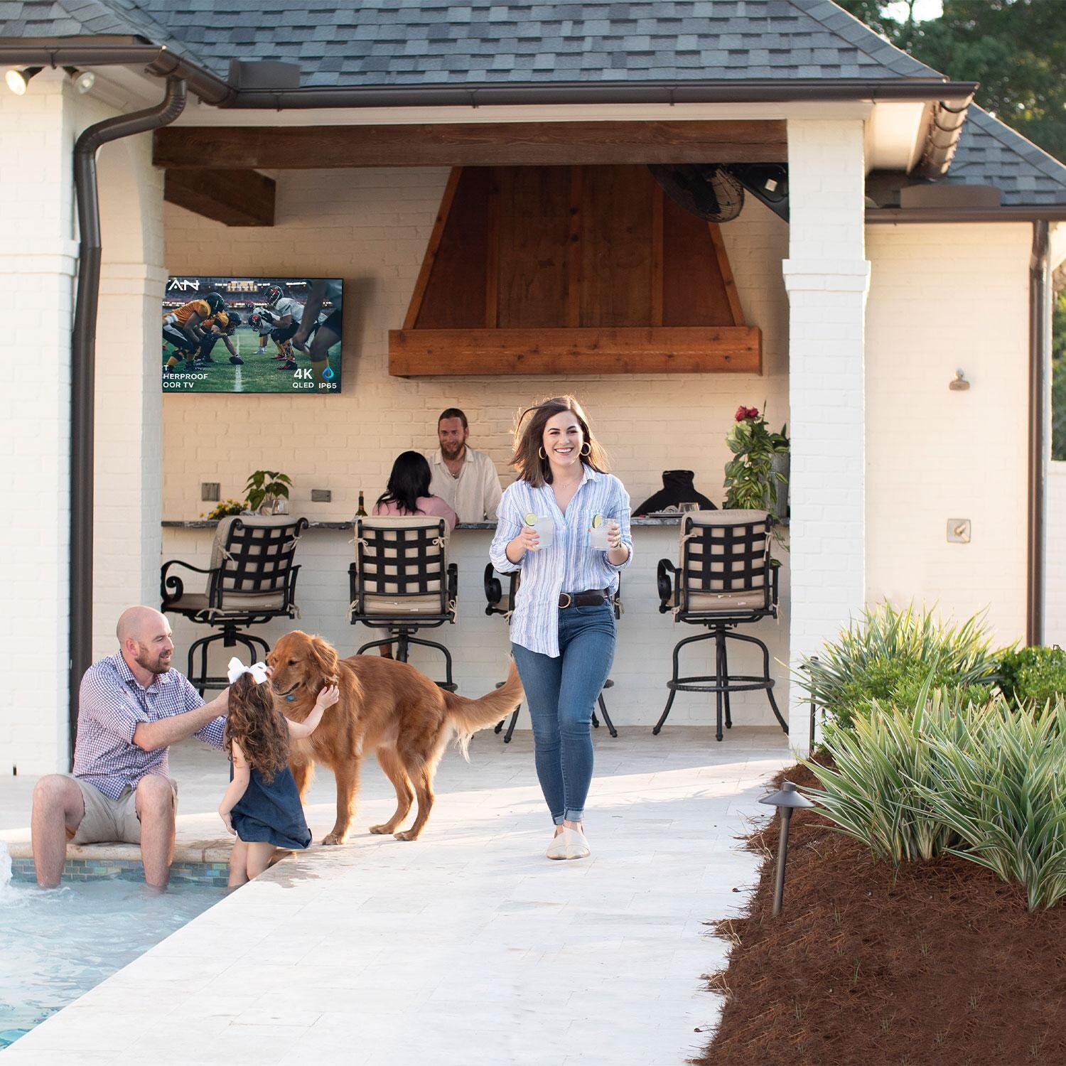 Titan UR9000 Series 65 Inch Full Sun 4K LED Smart Outdoor TV - Mounted in Outdoor Kitchen - Lifestyle thumbnail