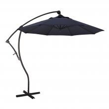 California Umbrella 9 Ft. Octagonal Aluminum 2-Way Tilt Cantilever Patio Umbrella W/ Crank Lift & Aluminum Ribs - Bronze Frame / Olefin Navy Blue Canopy