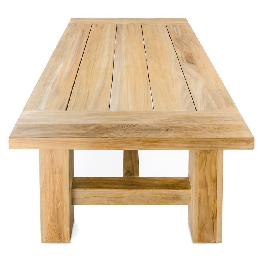 Teak + Table Monday Teak Patio Coffee Table - Side - White Background thumbnail
