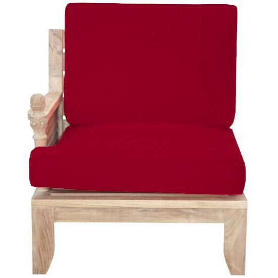 Anderson Teak Luxe Right Modular Teak Patio Club Chair - Shown With Jockey Red - Angle thumbnail