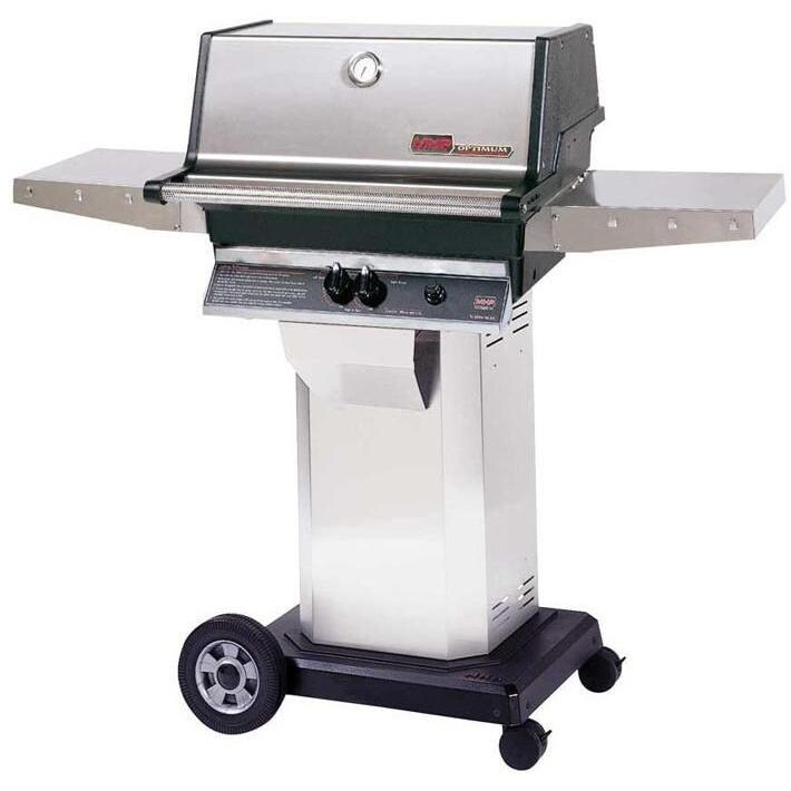 MHP TJK2 Natural Gas Grill With Stainless Grids On Stainless Cart