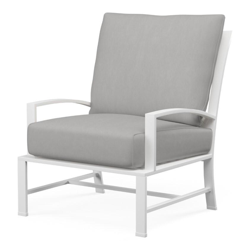 Bristol Aluminum Club Chair in Satin White/Canvas Granite by Sunset West