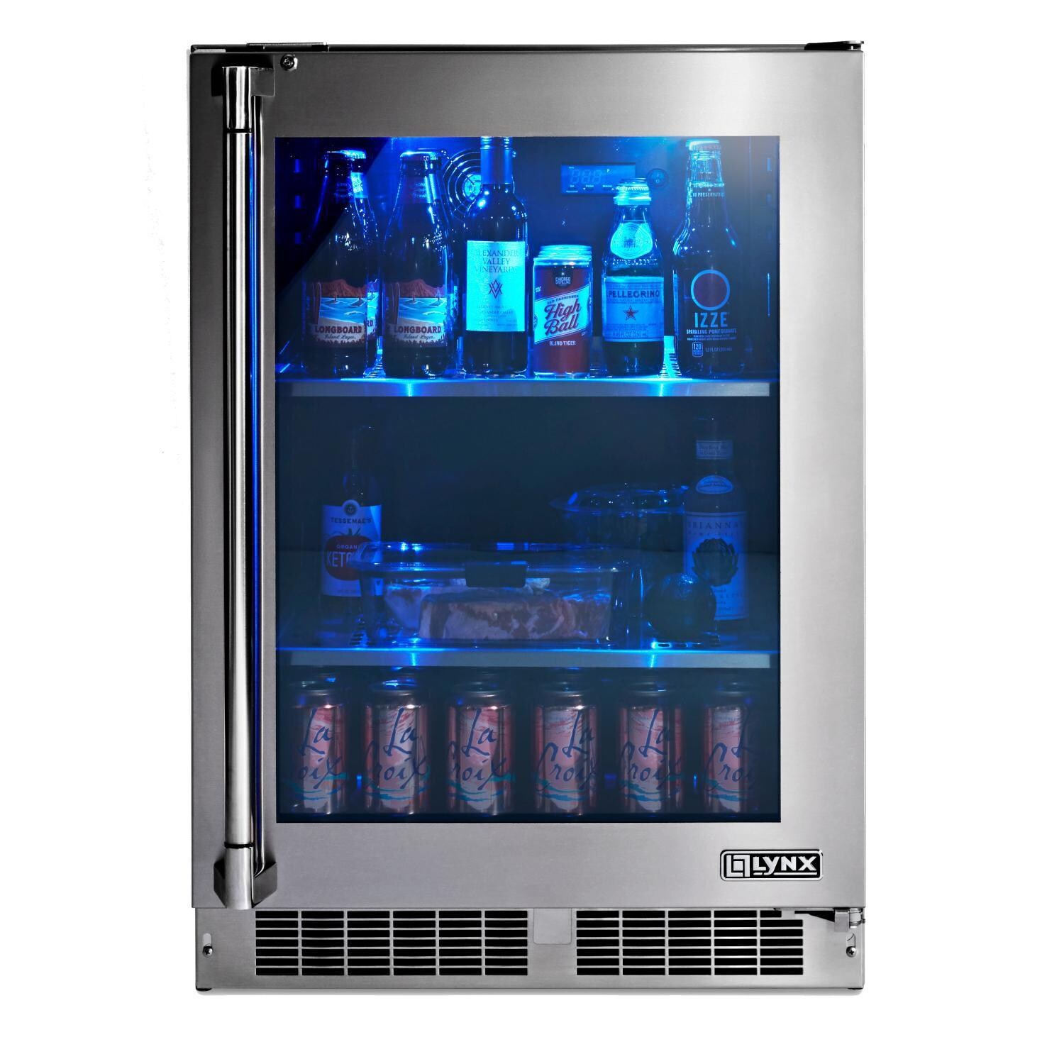 Lynx LN24REFGR 24-Inch 5.3 Cu. Ft. Right Hinge Outdoor Rated Compact Refrigerator - White Background thumbnail