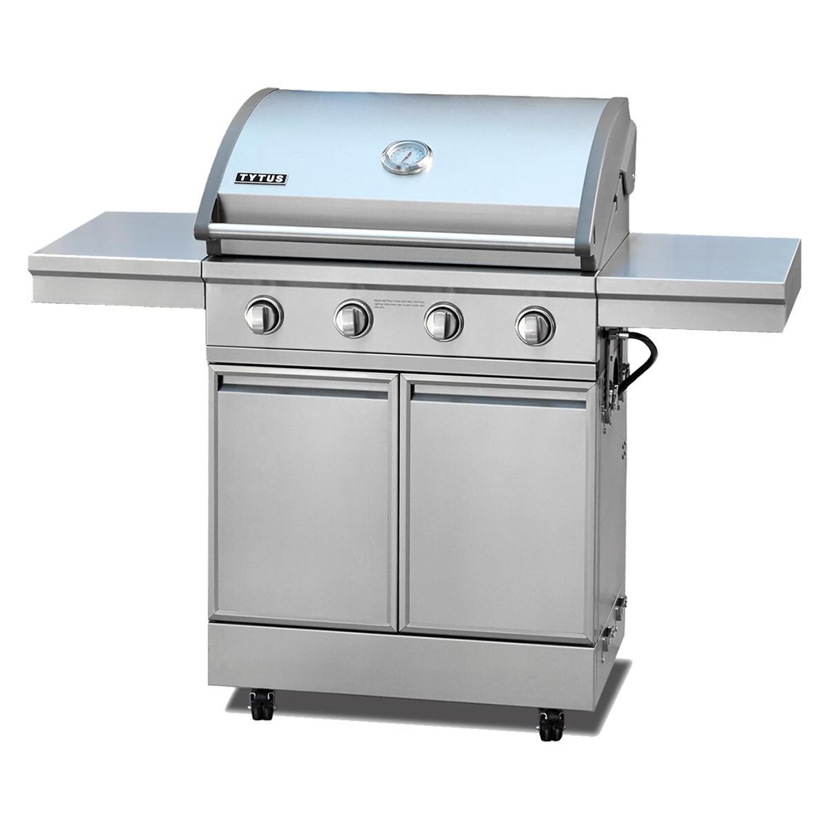 TYTUS T406SSLP Stainless Steel 4-Burner Natural Gas Gas Grill - (Ships as Propane with Conversion Fittings) - Right Side Angle View thumbnail