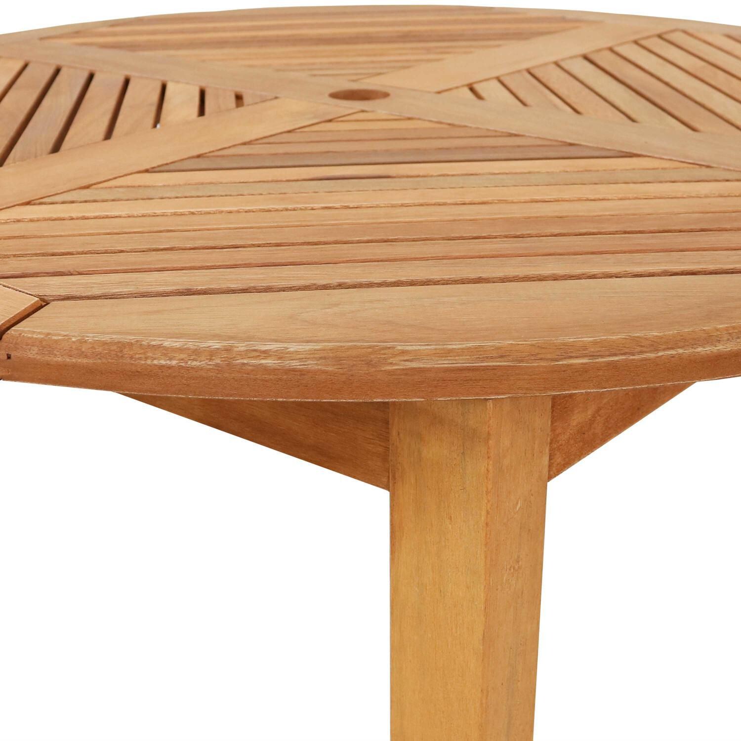 Ultimate Patio 42-Inch Meranti Wood Outdoor Dining Table W/ Teak Oil Finish - Detail thumbnail