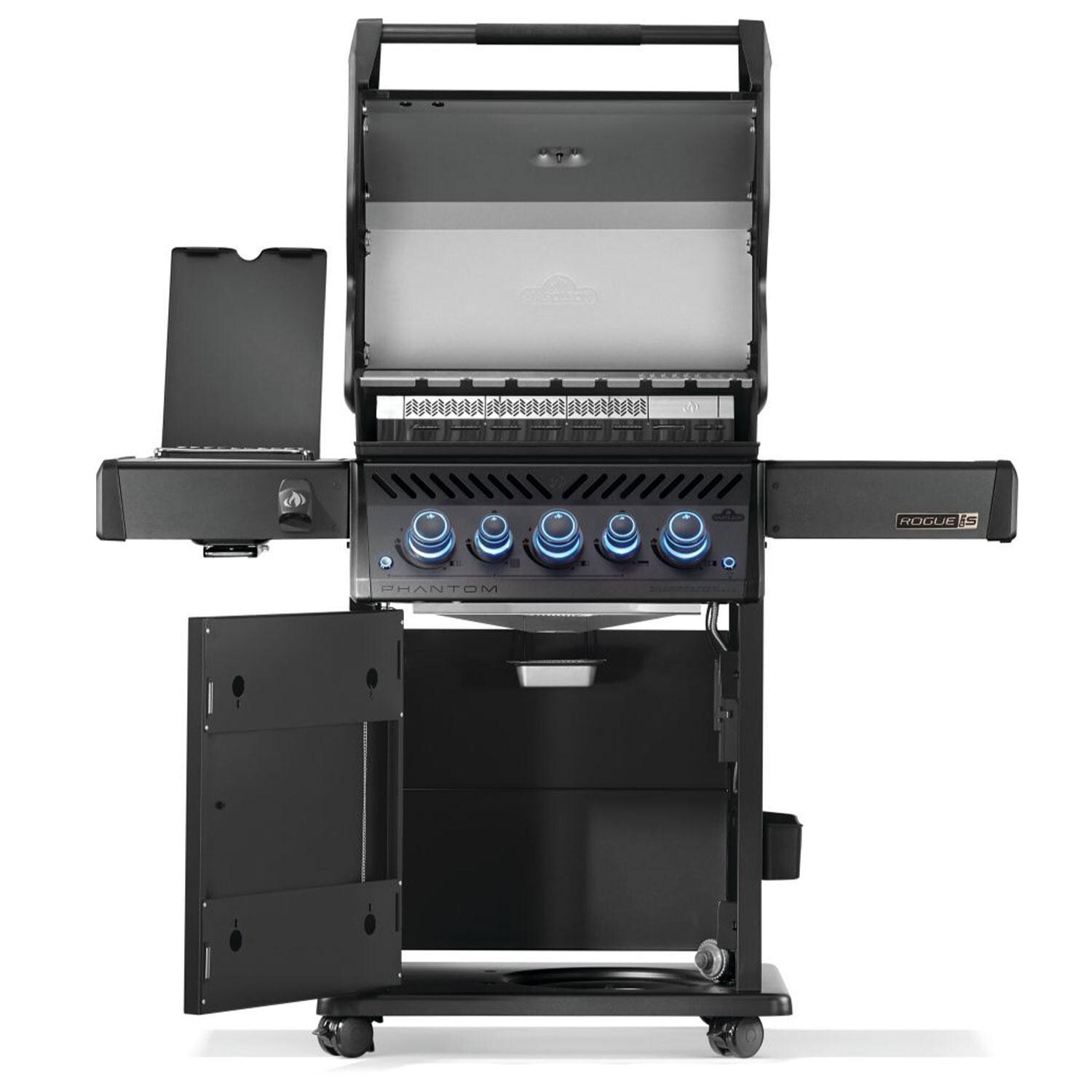 Napoleon RPS425RSIBNK-2-PHM Phantom Rogue PRO-S 425 Propane Gas Grill w/ Infrared Side & Rear Burners - Matte Black - Interior - White Background thumbnail
