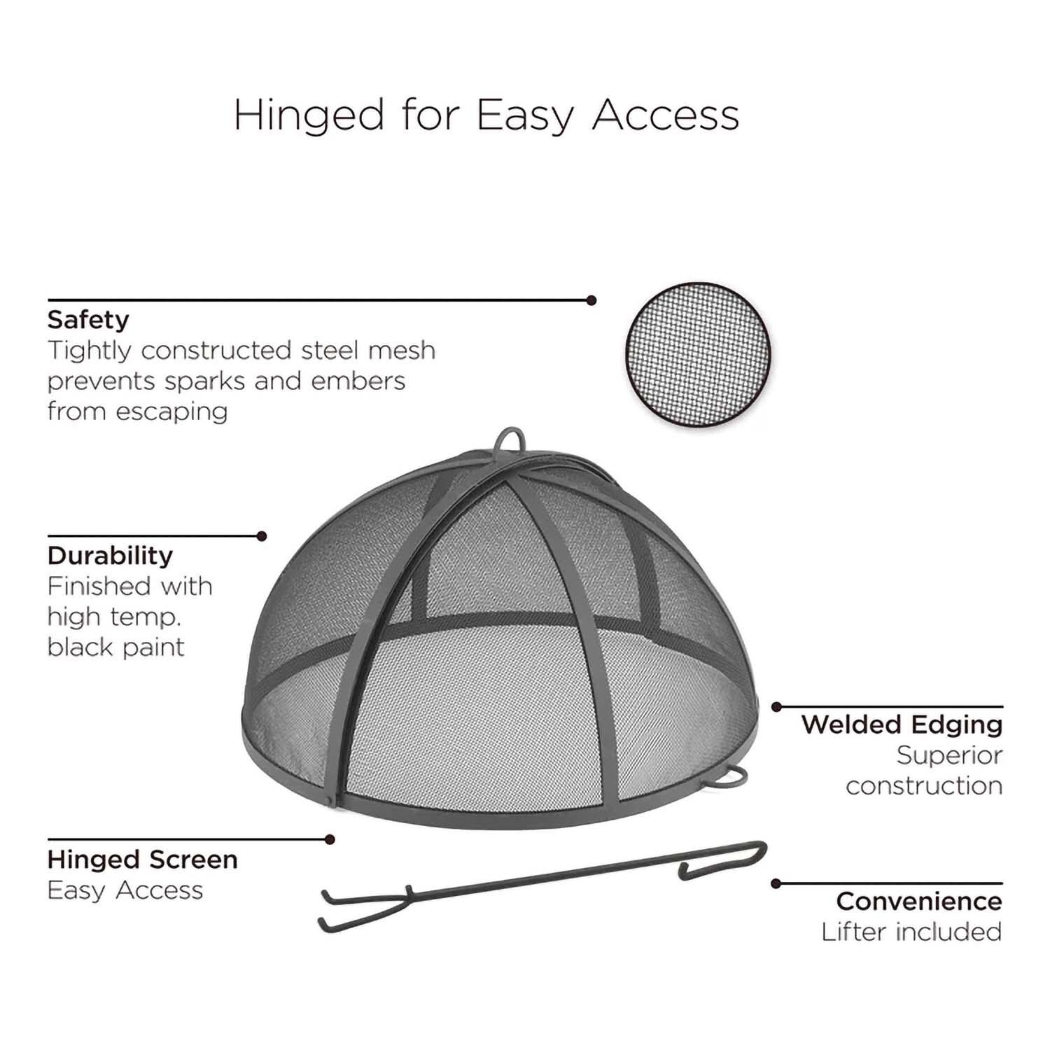 Good Directions 26-Inch Mesh Fire Pit Hinged Spark Screen - Round - Details thumbnail