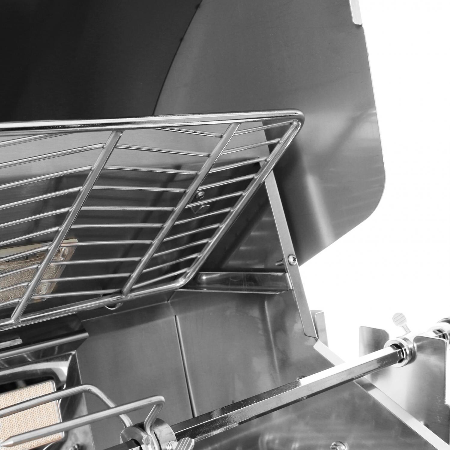 Cal Flame P4 4 Burner Built-In Propane Gas Grill - Adjustable Warming Rack Accommodates Rotisserie thumbnail