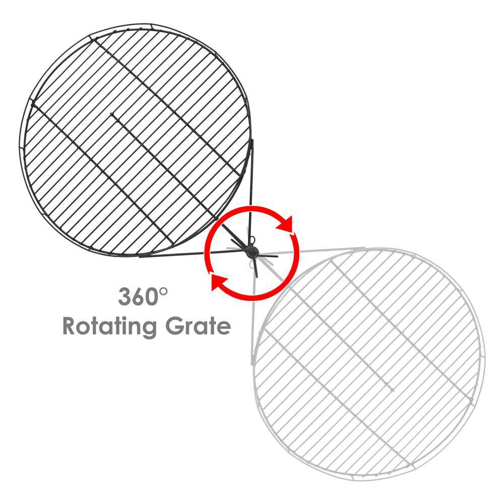 Ultimate Patio 24-Inch Height Adjustable Fire Pit Cooking Grate - Rotating Grate thumbnail